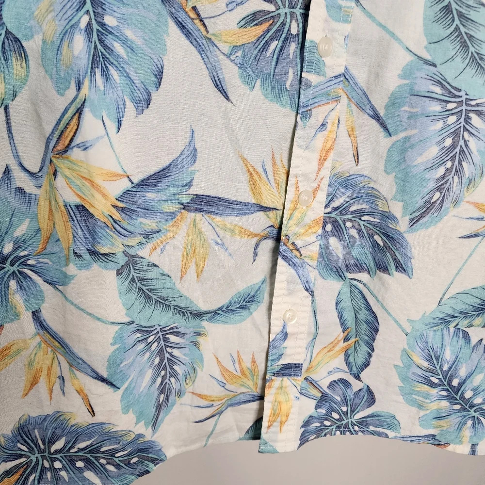 American Eagle Tropical Blue Floral Men's Shirt‎ XXL